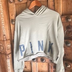 Army Green Pink Crop top sweatshirt Large